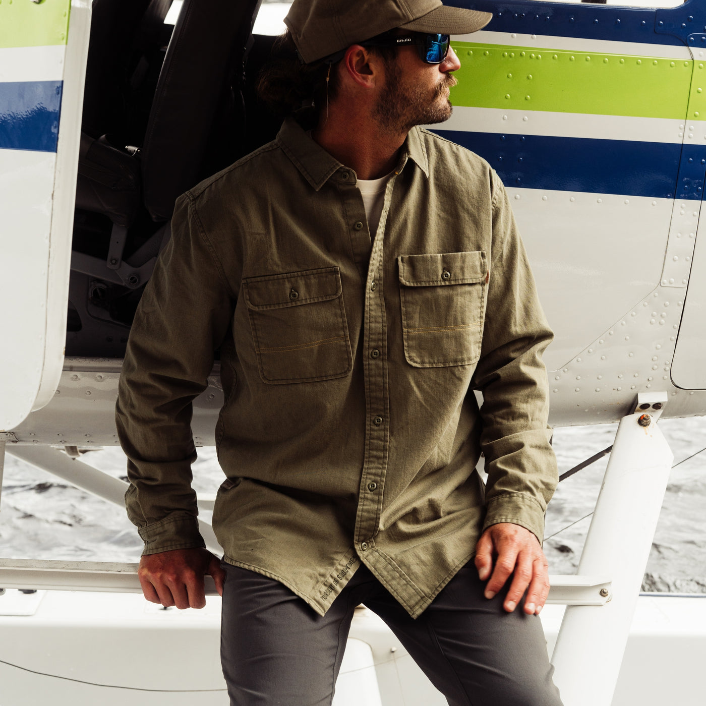 Marsh South End Button Up - Light Olive