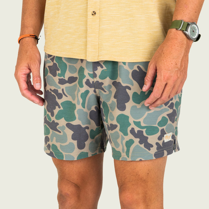 Marsh Fulton Volleys 6" Shorts- Green Mallard Camo