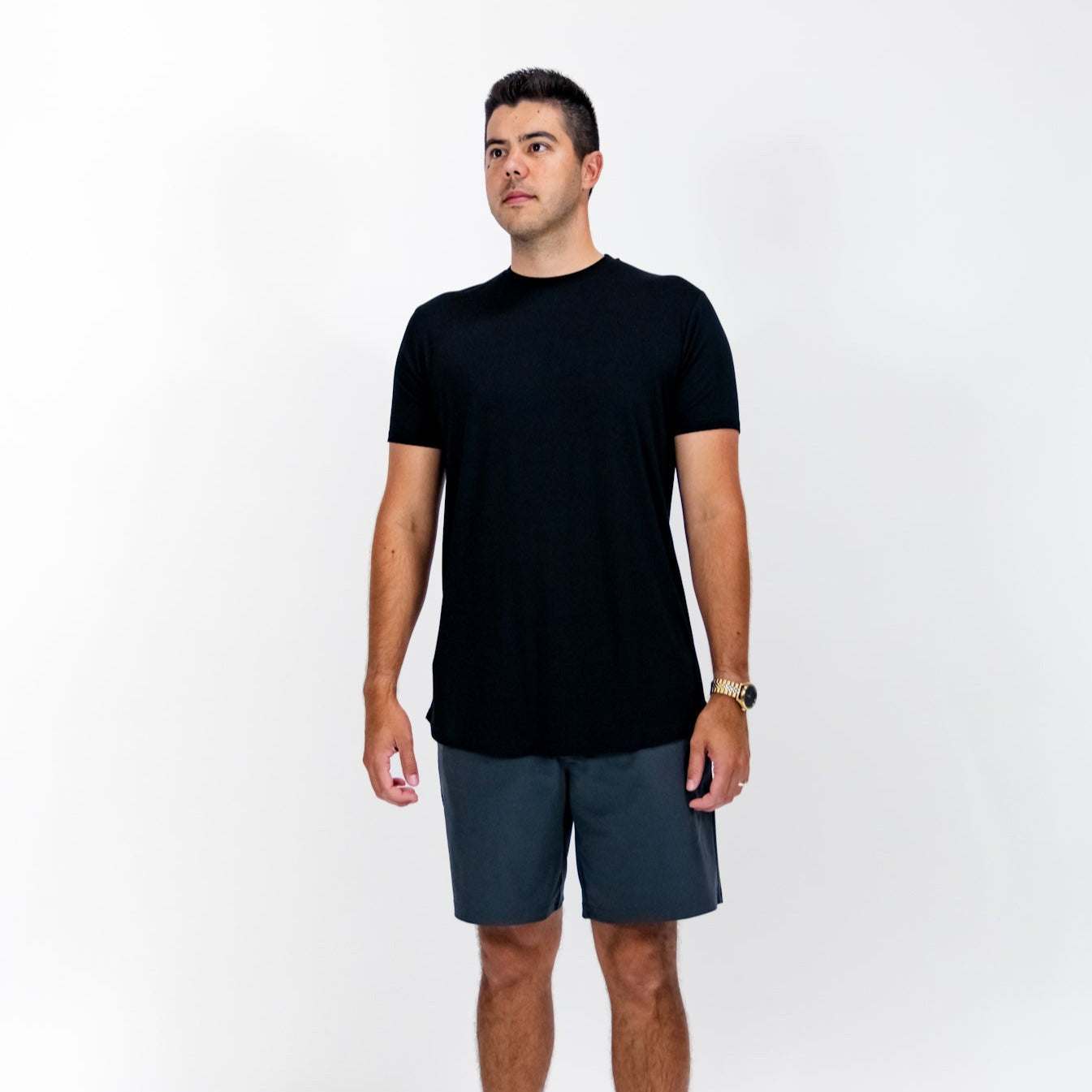 Mathew Black Tee by Pillar Athletics, ultra-soft and breathable fabric, ideal for athleisure and athletic wear.