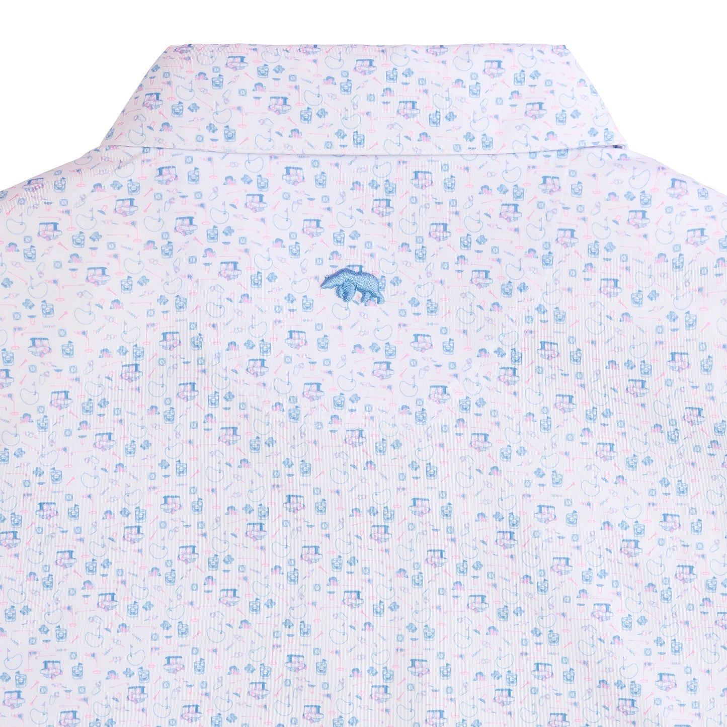 Onward Reserve 19th Hole Printed Performance Polo - Flamingo Plume