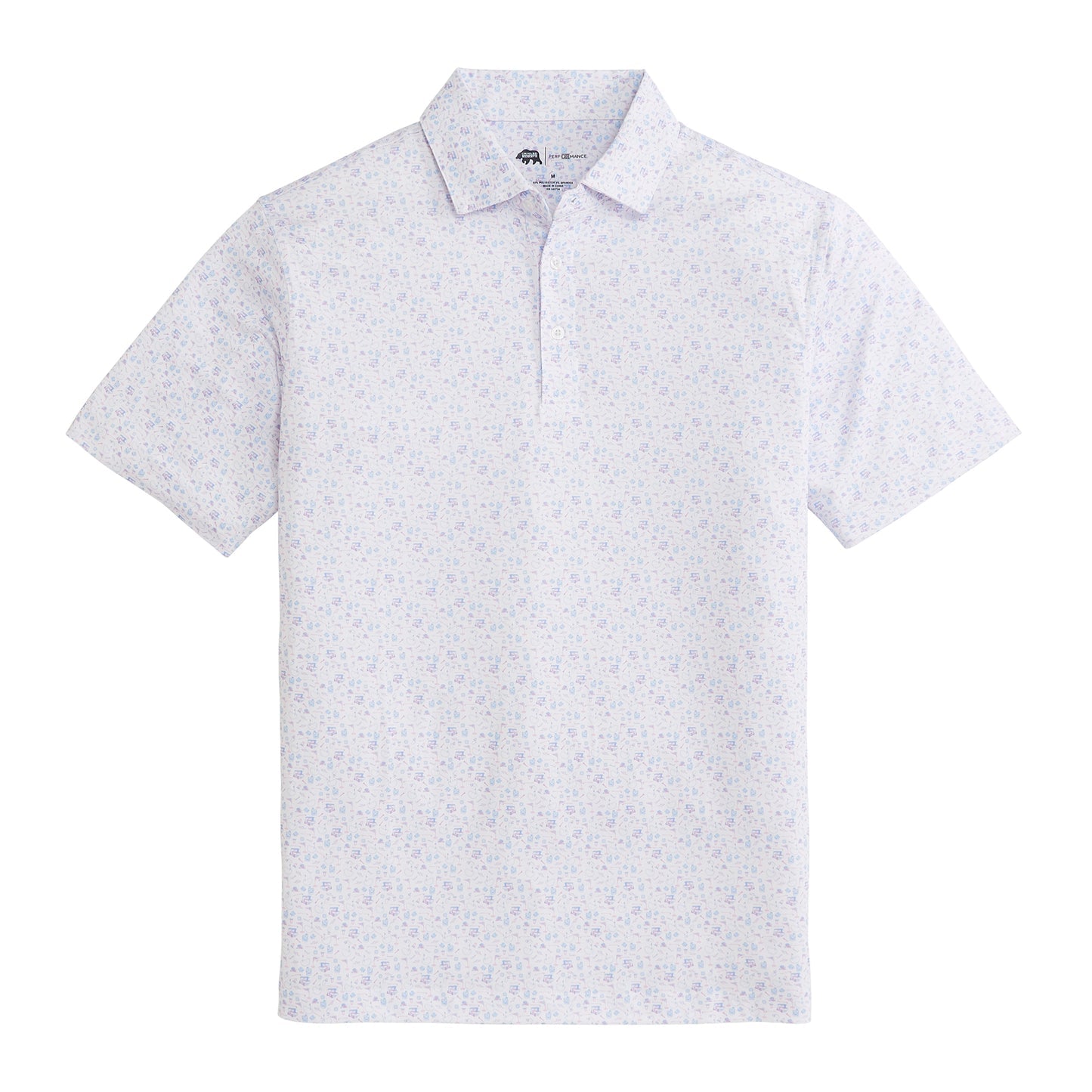 Onward Reserve 19th Hole Printed Performance Polo - Flamingo Plume