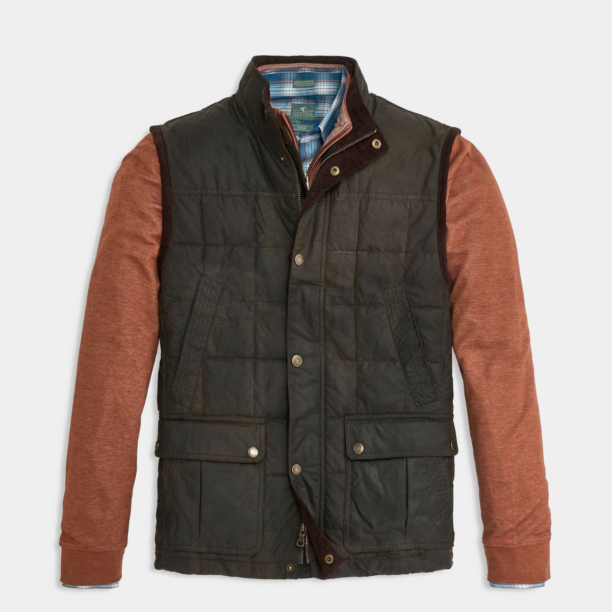 Genteal Chocolate Merritt Waxed Cotton Vest