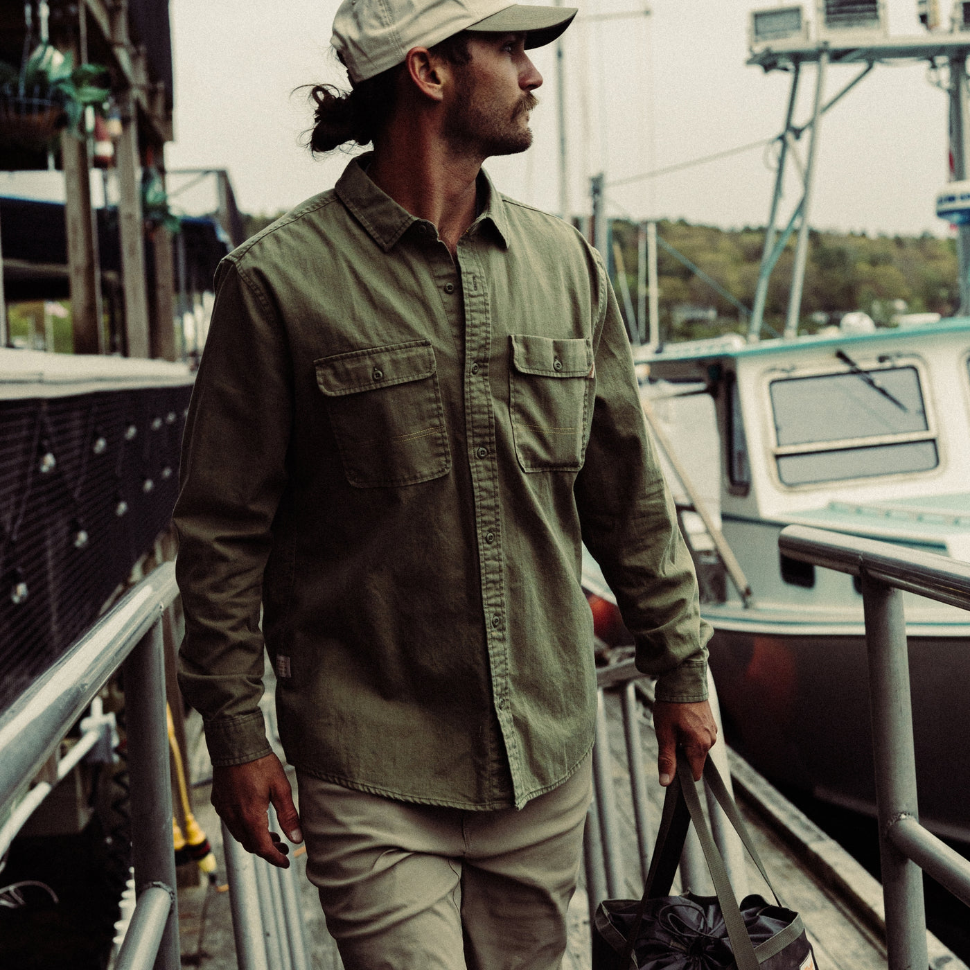 Marsh South End Button Up - Light Olive