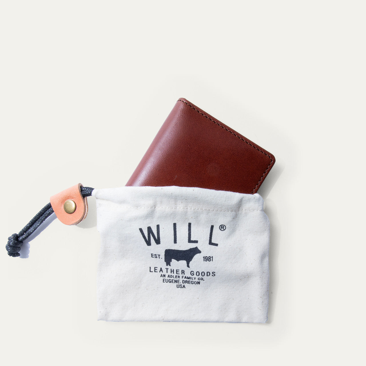 Italian Glazed Calf Skin Front Packet Wallet - Whiskey