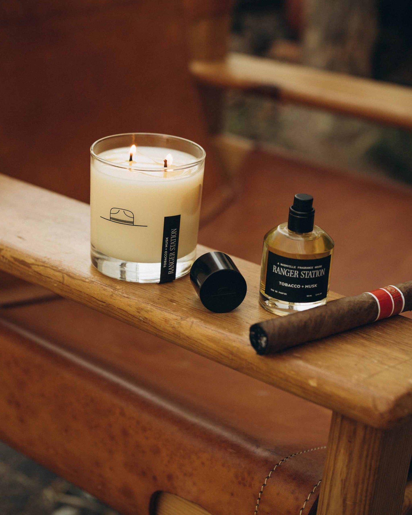 Tobacco + Musk Candle: 11 oz Rocks Glass