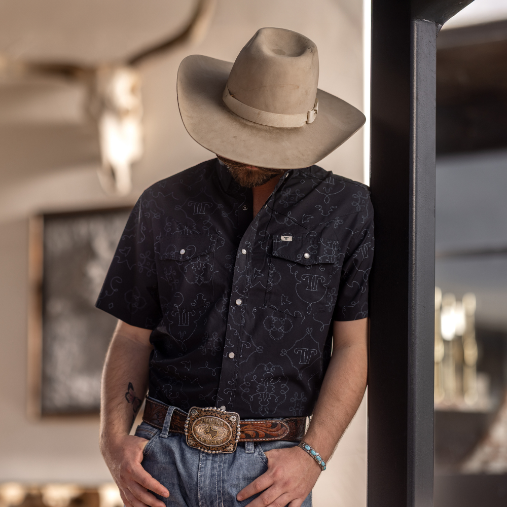 Ferrell | The Carson in Black | Short Sleeve Snap Shirt