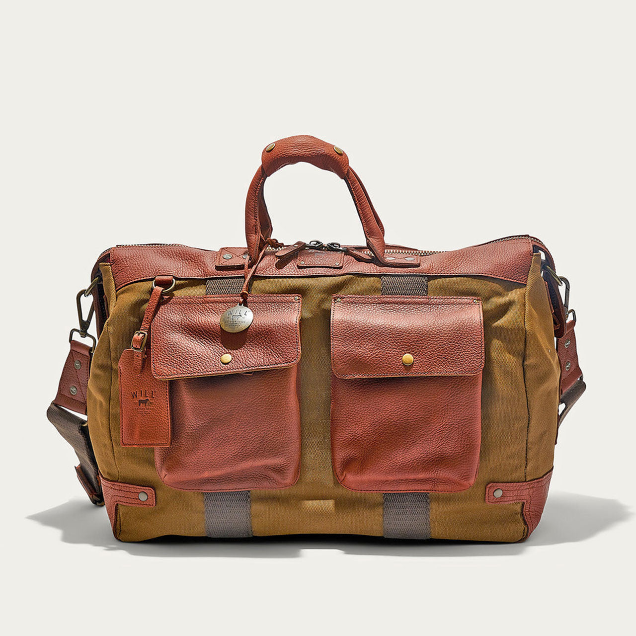 Canvas & Leather Travel Duffle - Tobacco/Cognac