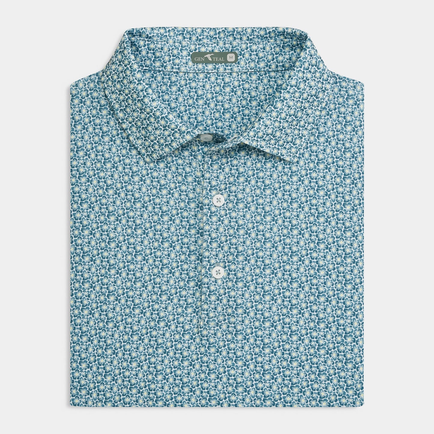 GenTeal Printed Performance Polo - Sage Hibiscus