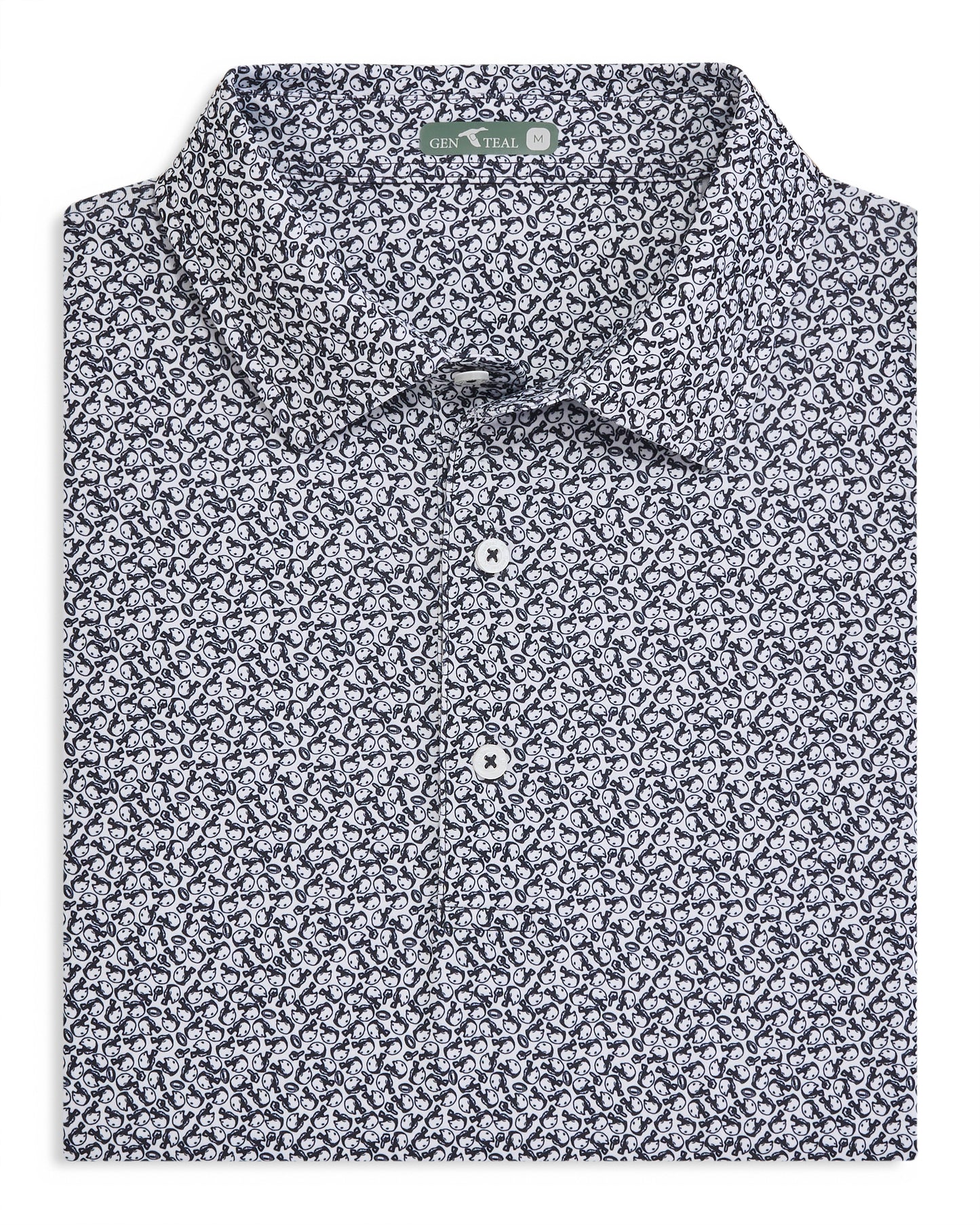 GenTeal Helmet Havoc Printed Performance Polo - Black