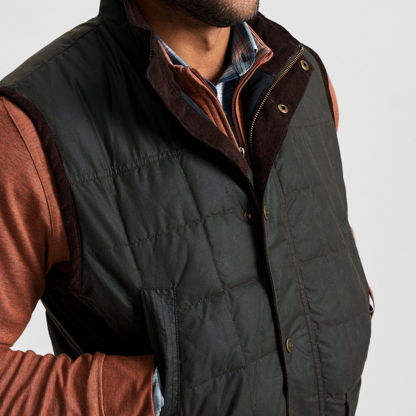 Genteal Chocolate Merritt Waxed Cotton Vest