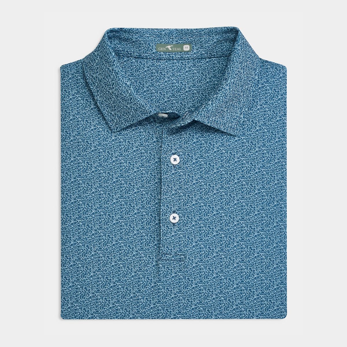 GenTeal Antlers Printed Performance Polo - Twilight