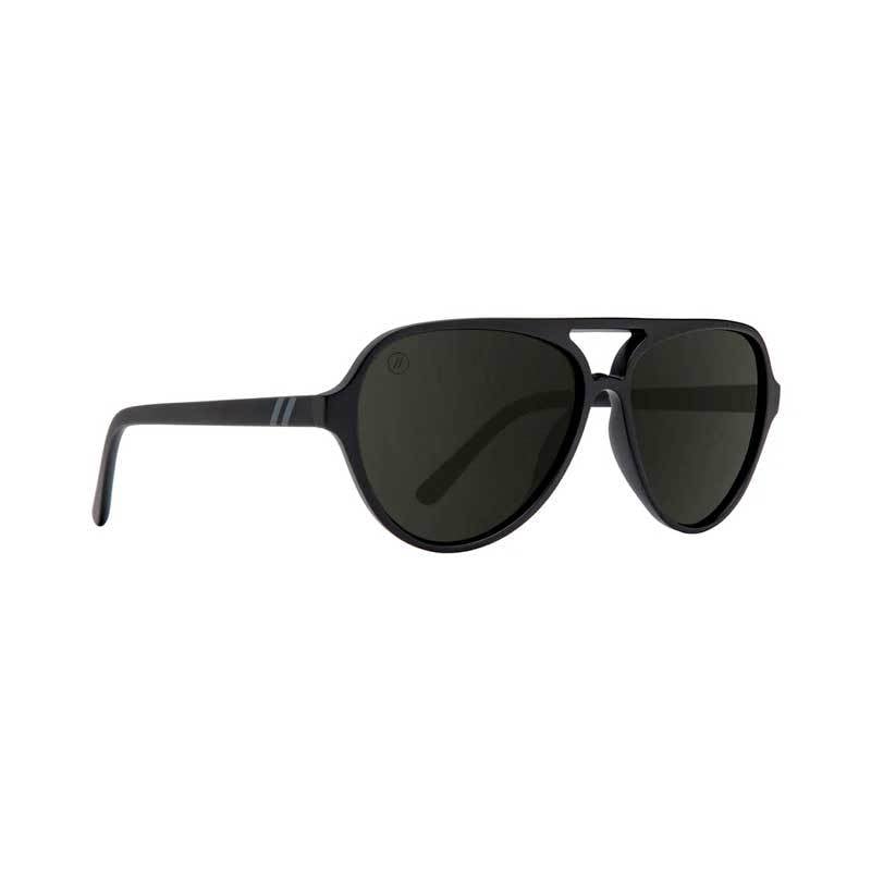 Magic Roy sunglasses with matte black frame and polarized smoke lenses.