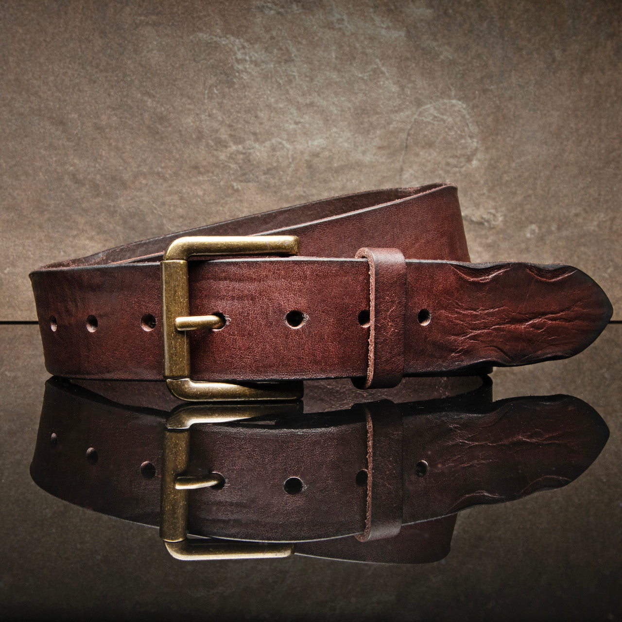 Vintage Washed Belt - Cognac
