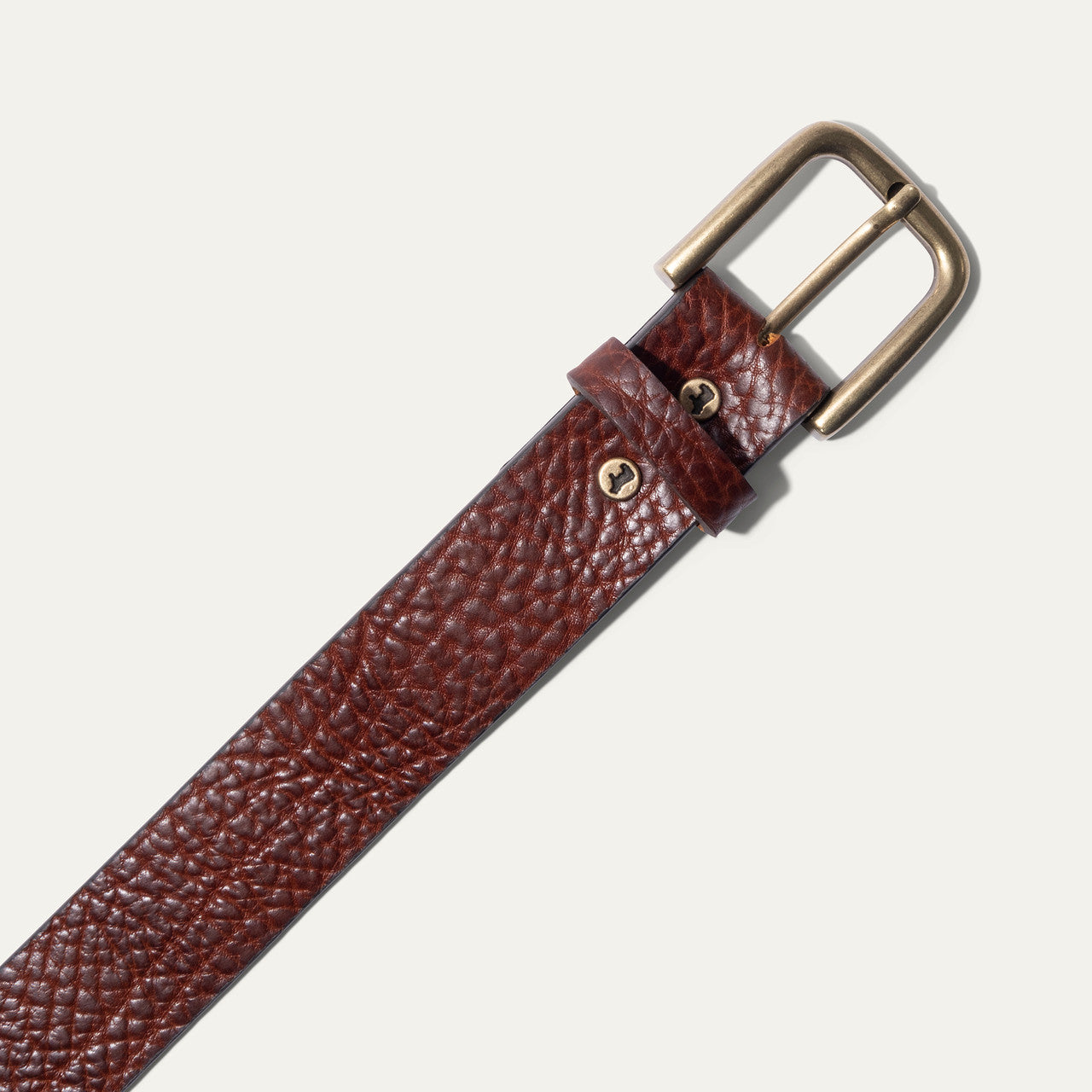 Shrunken American Bison Leather Belt - Cognac