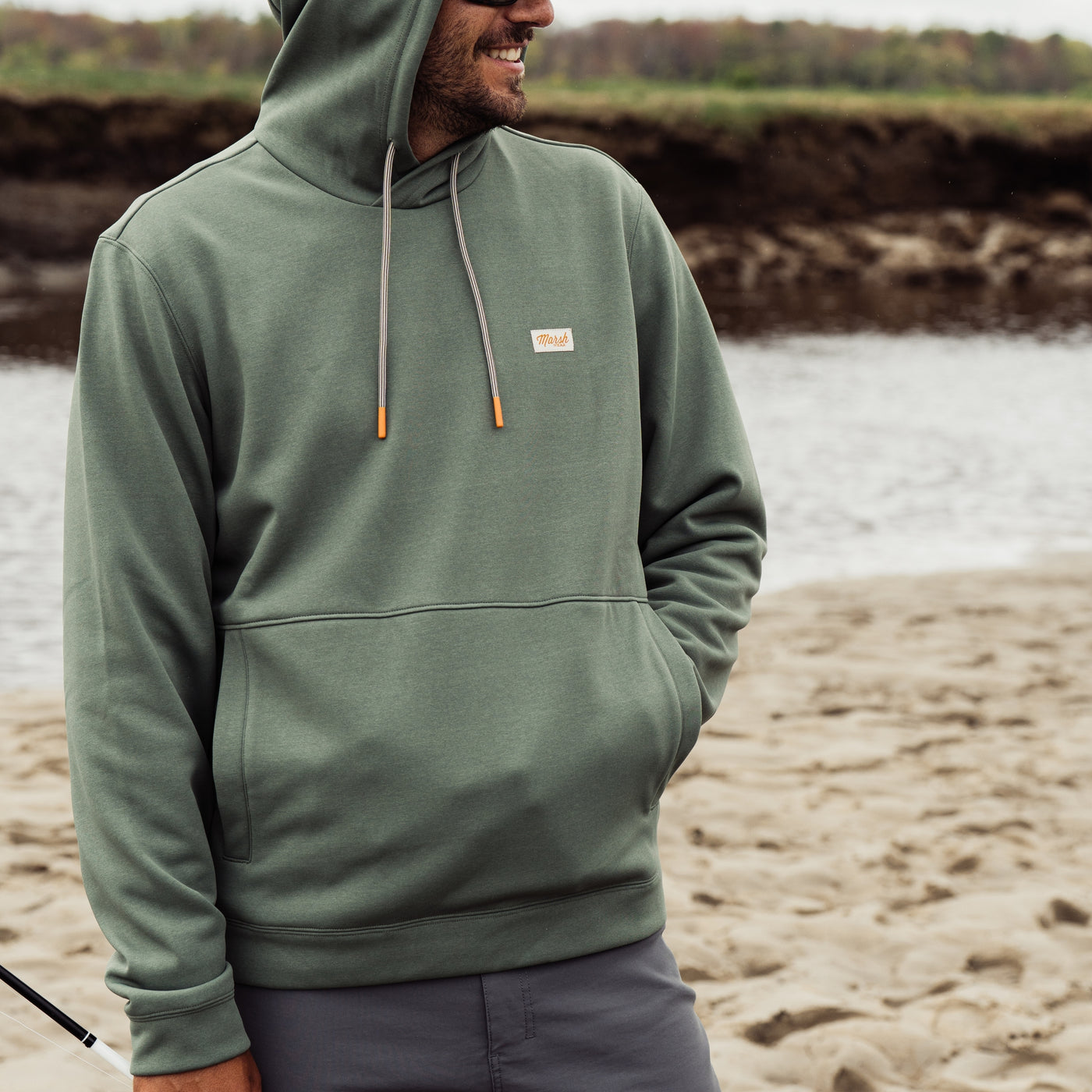 Marsh Nor'easter Hoodie - Light Olive Heather