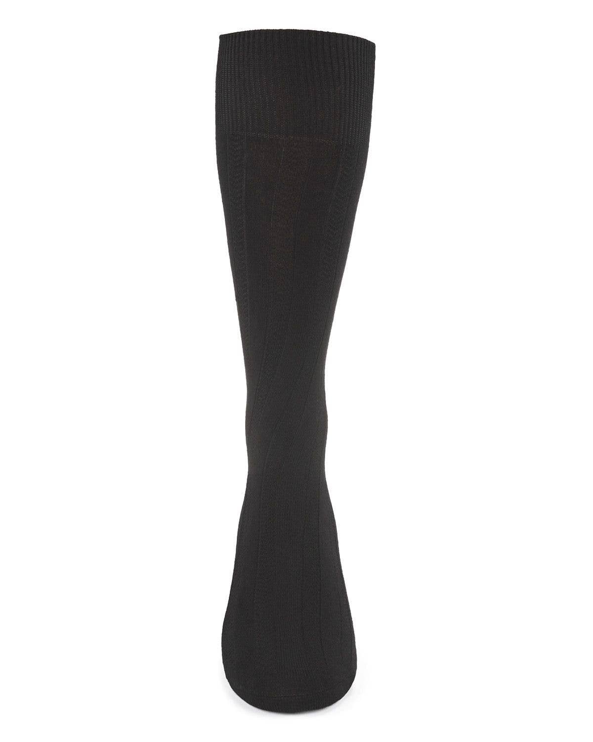 Bamboo Black Woven Ribbed Socks Black