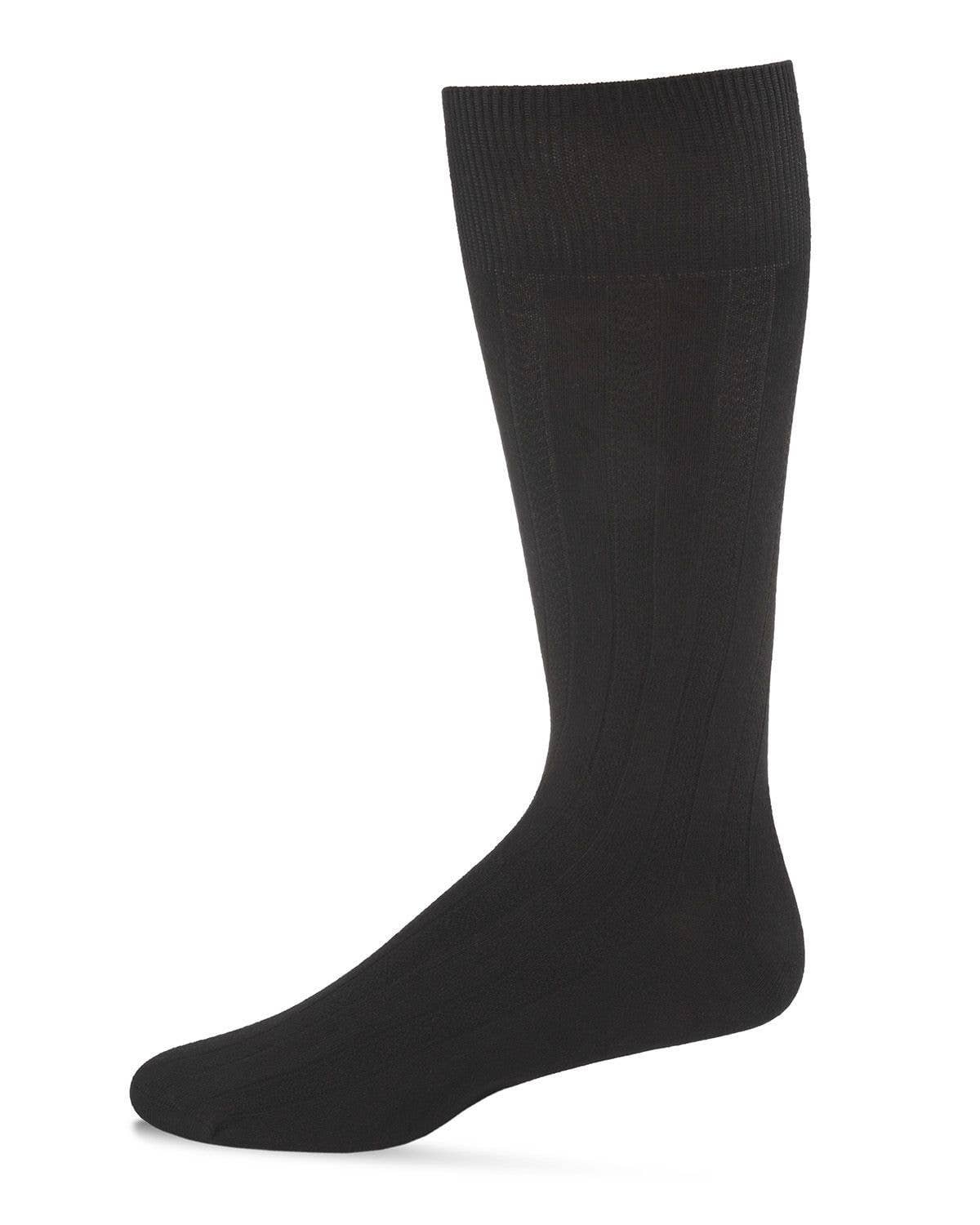 Bamboo Black Woven Ribbed Socks Black