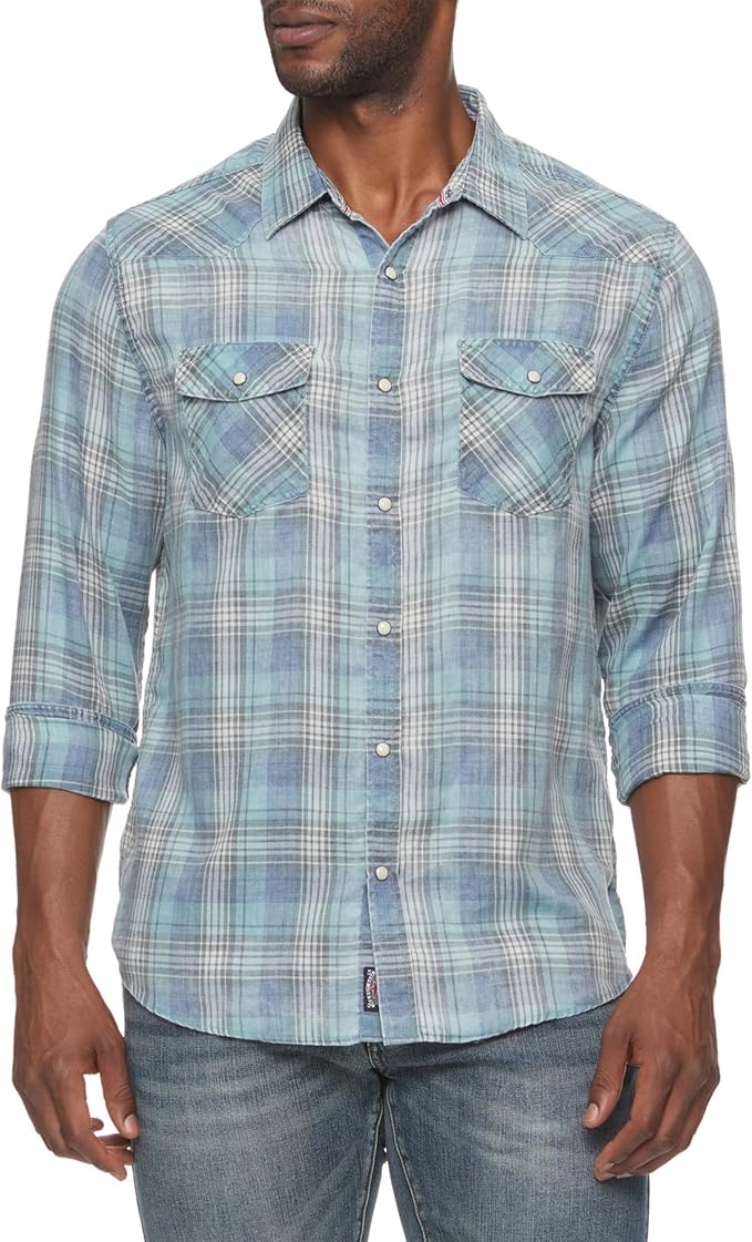 Vintage-inspired plaid shirt from Flag and Anthem Desert Son collection.