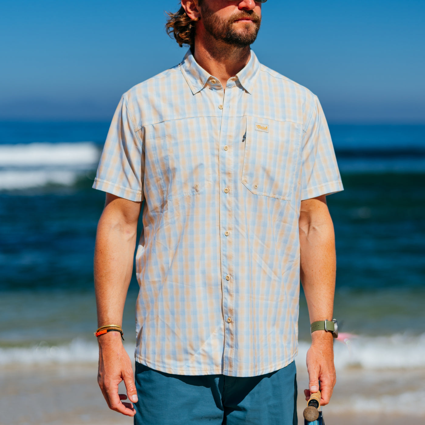 Marsh Lenwood Tech SS Shirt - Wheat