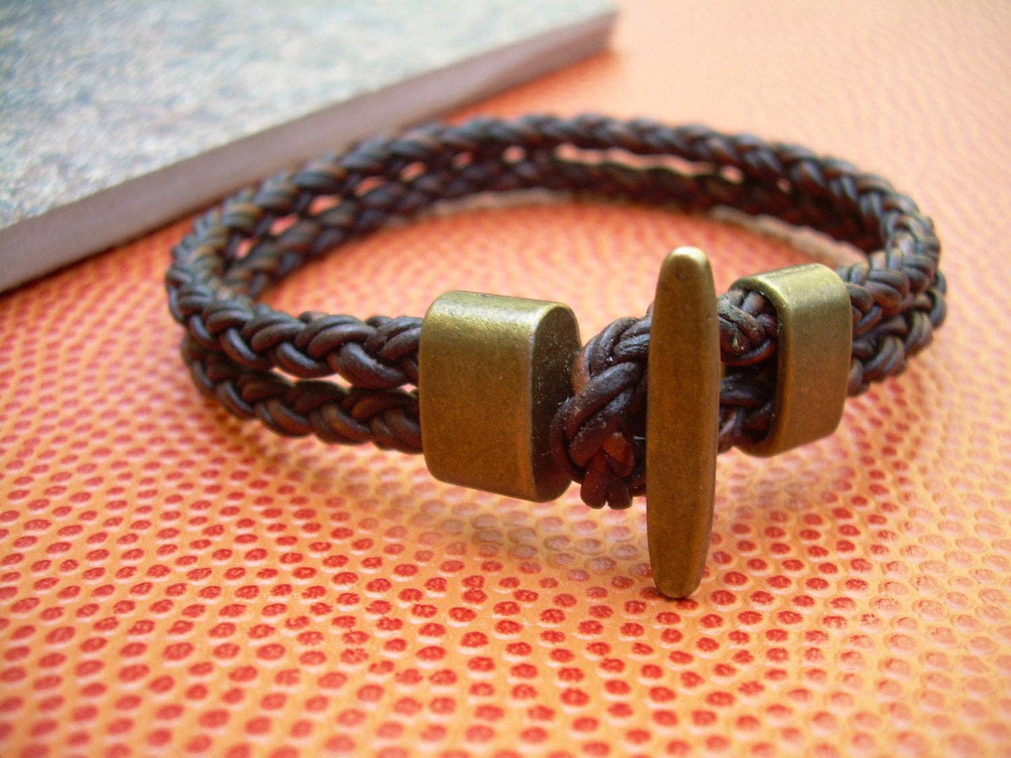 Braided Leather Cuff Bracelet - Dark Brown | Fits a wrist of 8