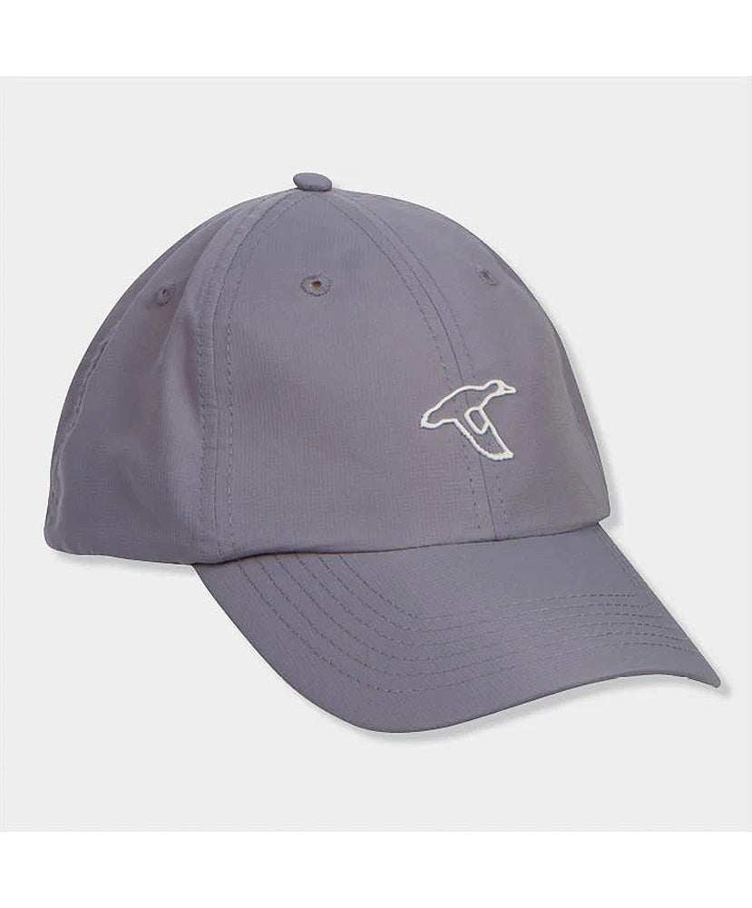 GenTeal Alloy Stamped Performance Hat, breathable lightweight fabric, adjustable closure, gray color with logo.