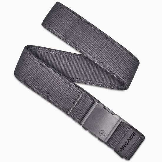 Arcade Atlas Charcoal Belt with performance stretch and A2 buckle.