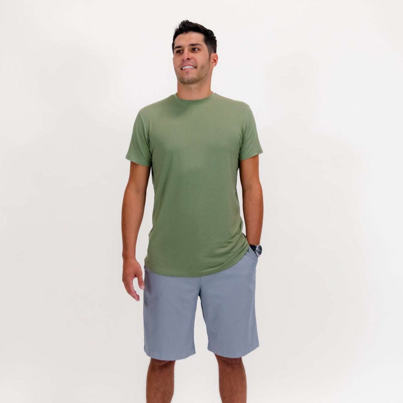 Pillar Athletics Mathew Olive Green Tee, ultra-soft, breathable, lightweight fabric, moisture-wicking, athletic wear.