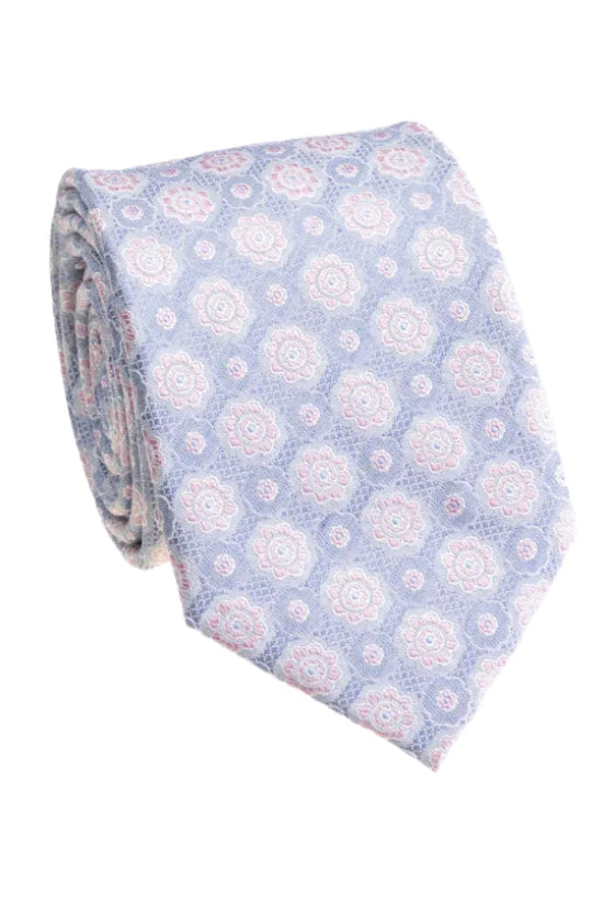 Neck Tie | Floral Medallion | Light Blue