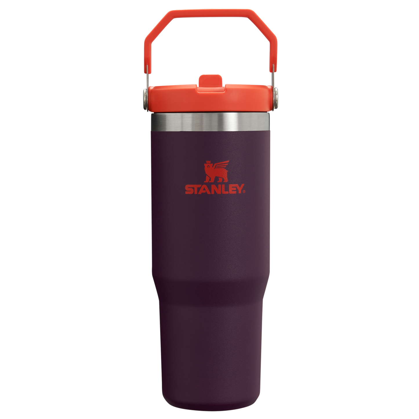 IceFlow™ Flip Straw Plum Tumbler with handle, 30 oz capacity, vibrant design.