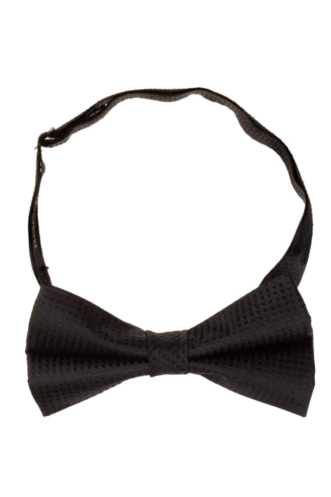 Pre-Tied BowTie - Black Grid