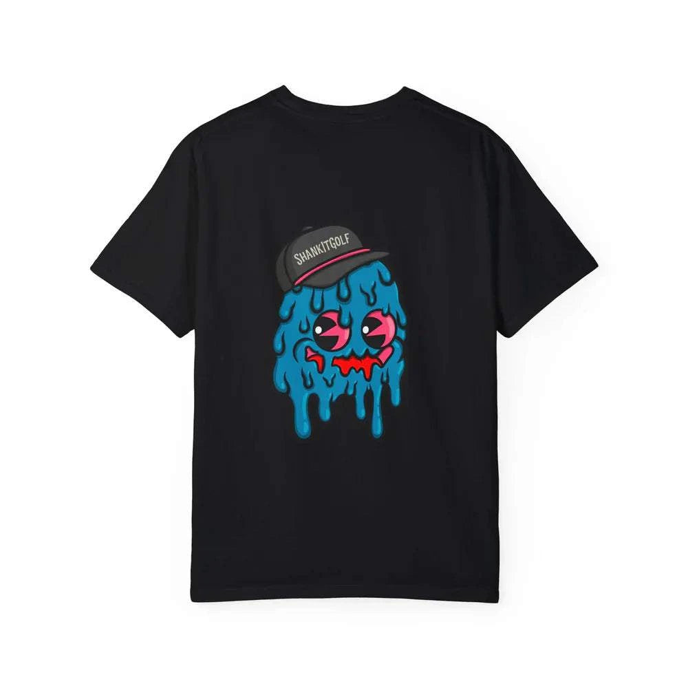 Blobert Tee featuring playful character design on black fabric.
