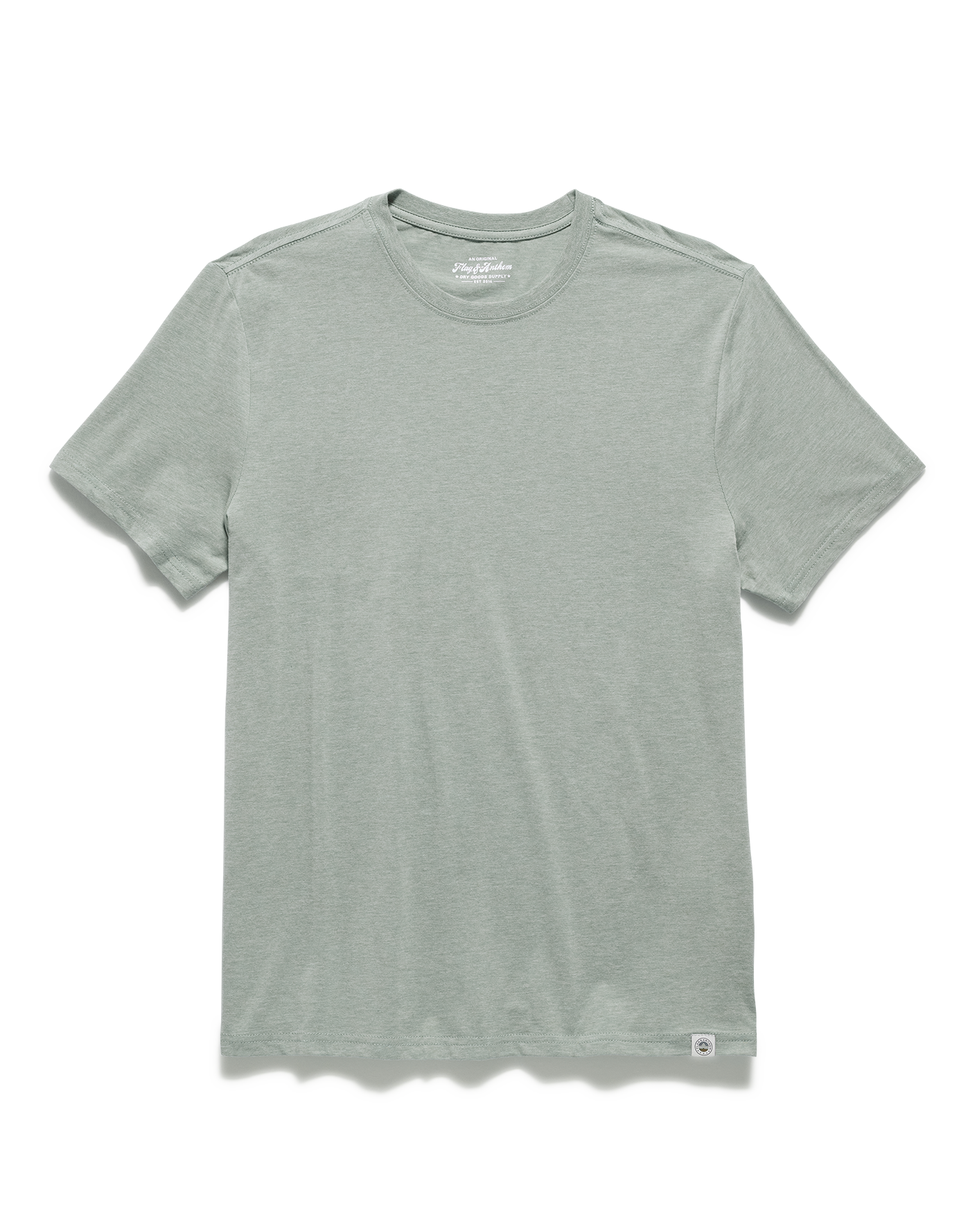 Flag and Anthem Essential Stretch Crewneck Tee - Sage Heather