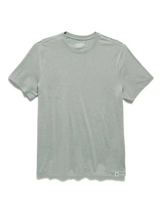 Flag and Anthem Essential Stretch Crewneck Tee - Sage Heather
