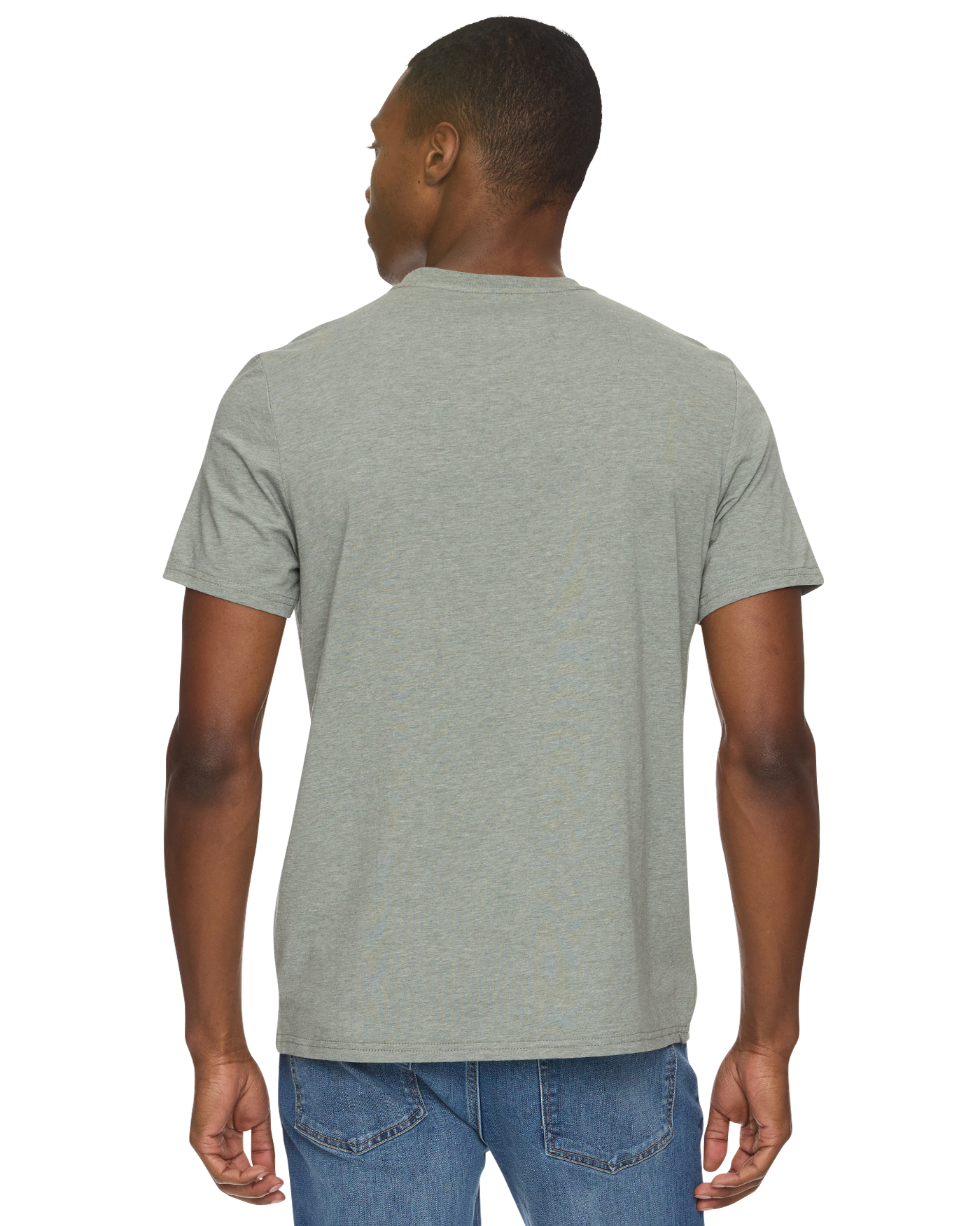 Flag and Anthem Essential Stretch Crewneck Tee - Sage Heather