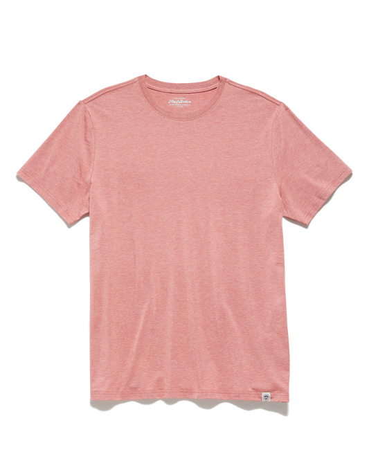 Flag and Anthem Essential Stretch Crewneck Tee - Coral Heather