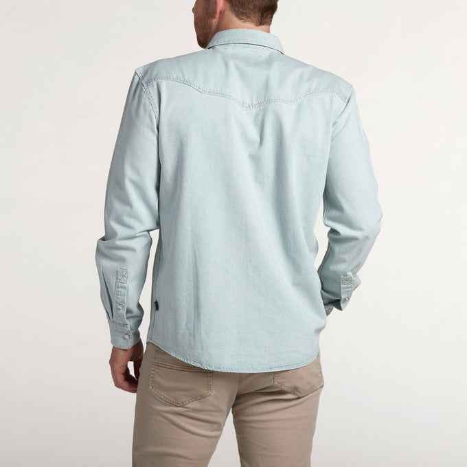 Howler Bros Dust Up Denim Snapshirt - Light Wash