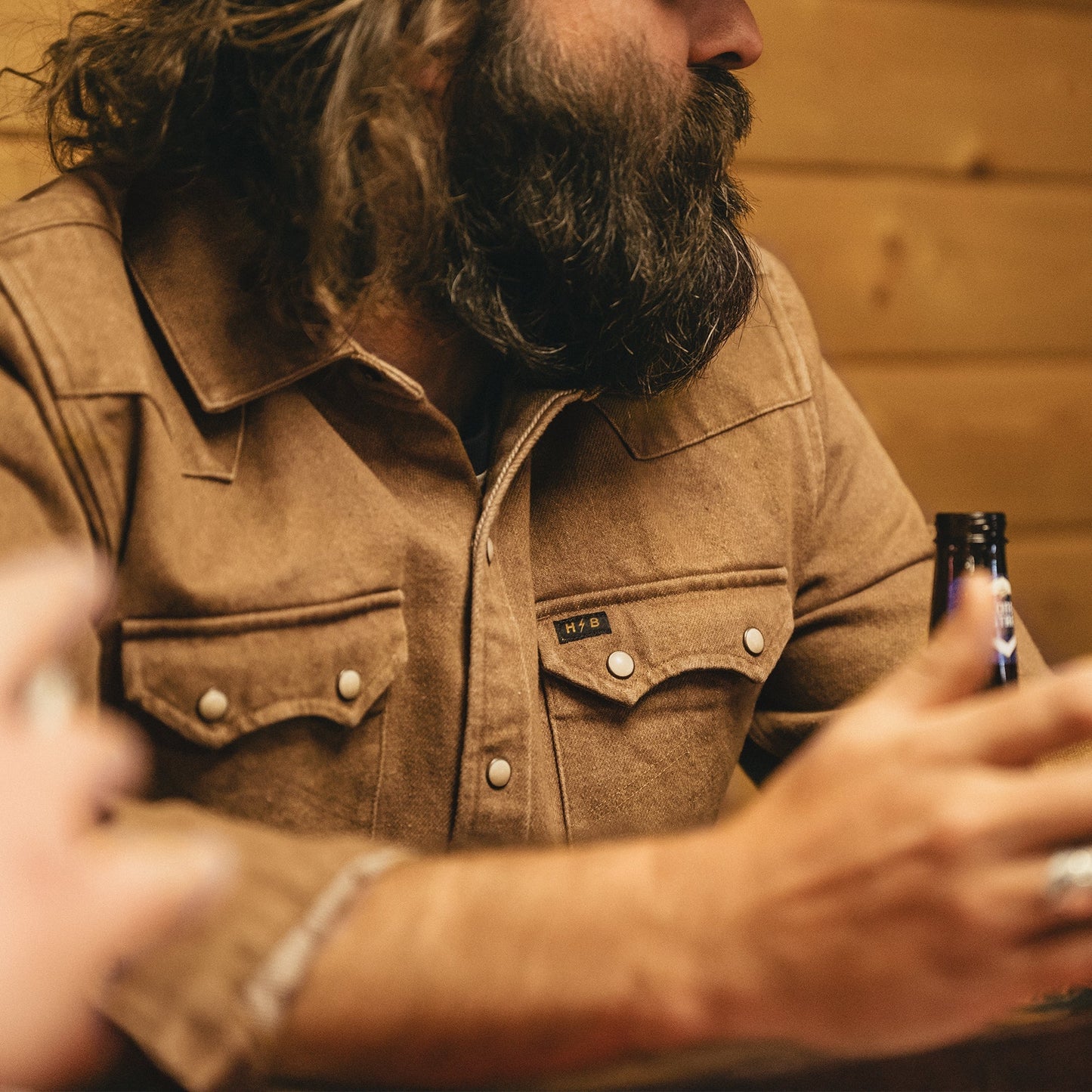 Howler Bros Dust Up Denim Snapshirt - Owens Oaker Wash