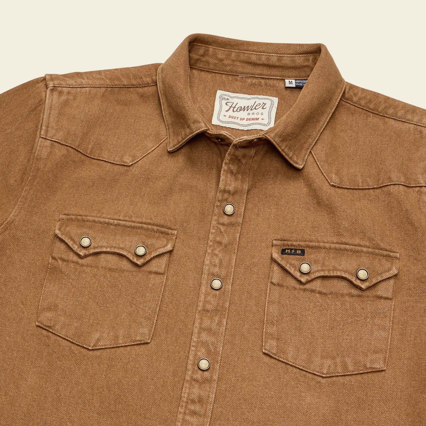 Howler Bros Dust Up Denim Snapshirt - Owens Oaker Wash