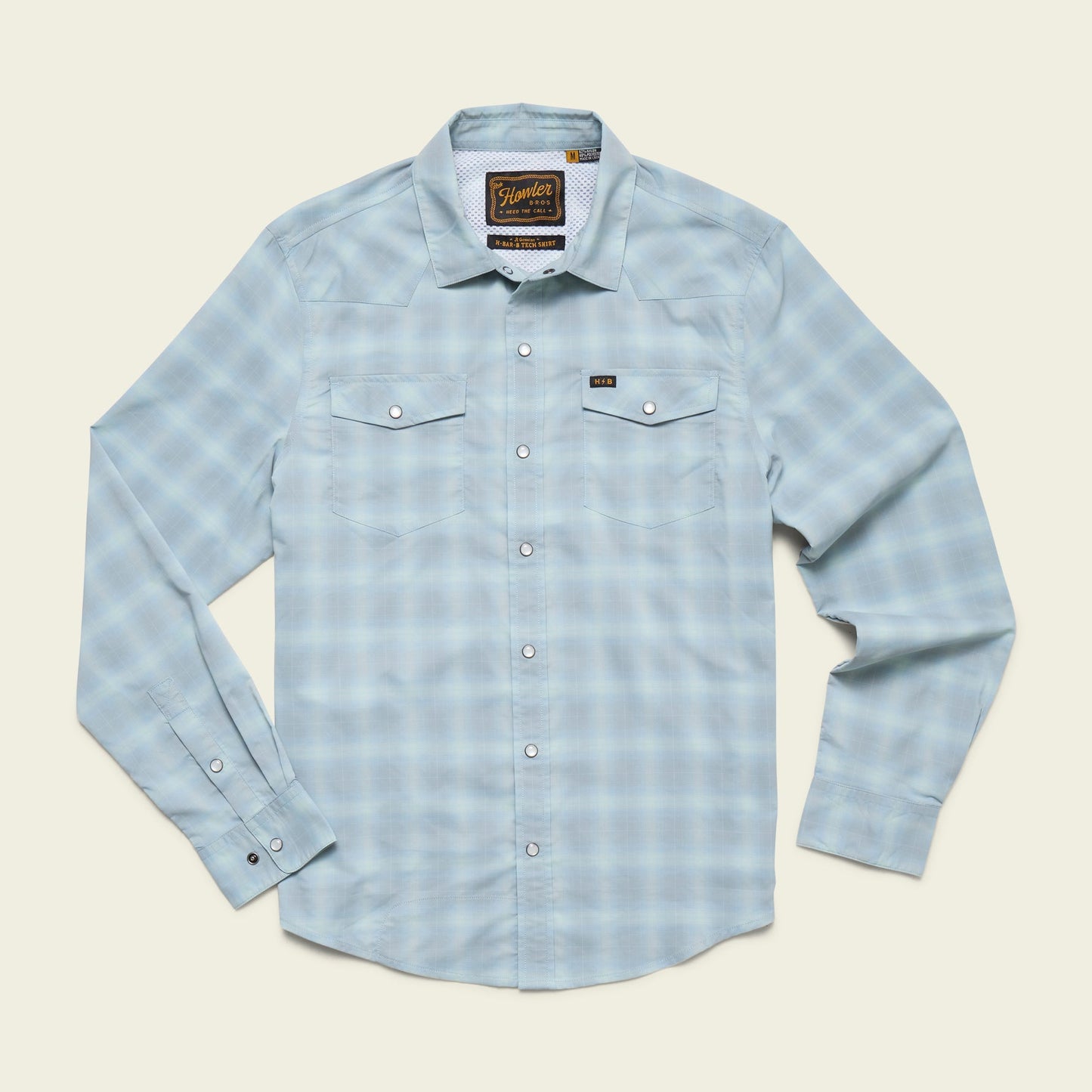 Howler Bros H Bar B B-Tech Long Sleeve - Kent Plaid : Iron Blue