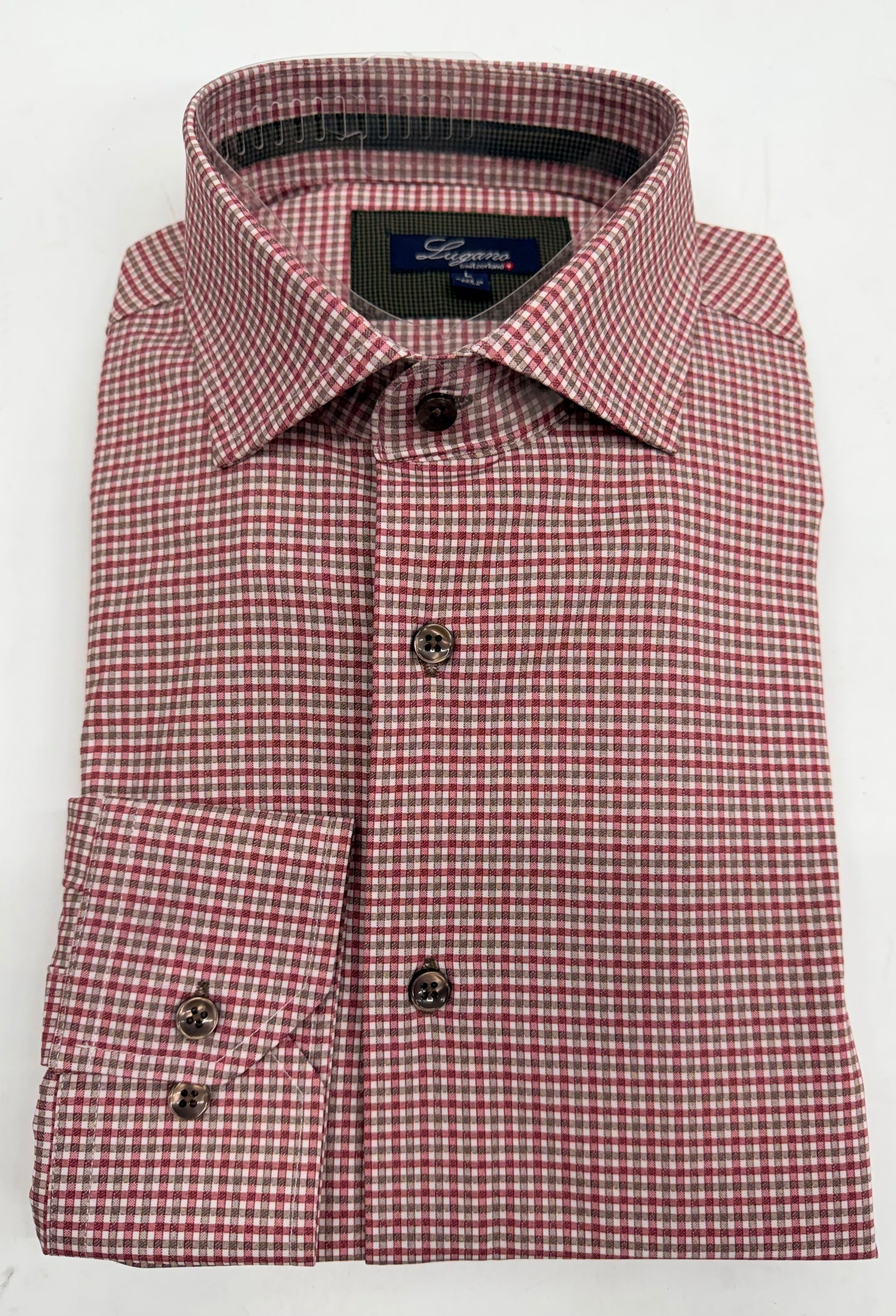 Lugano | Check Dress Shirt | Winter Red