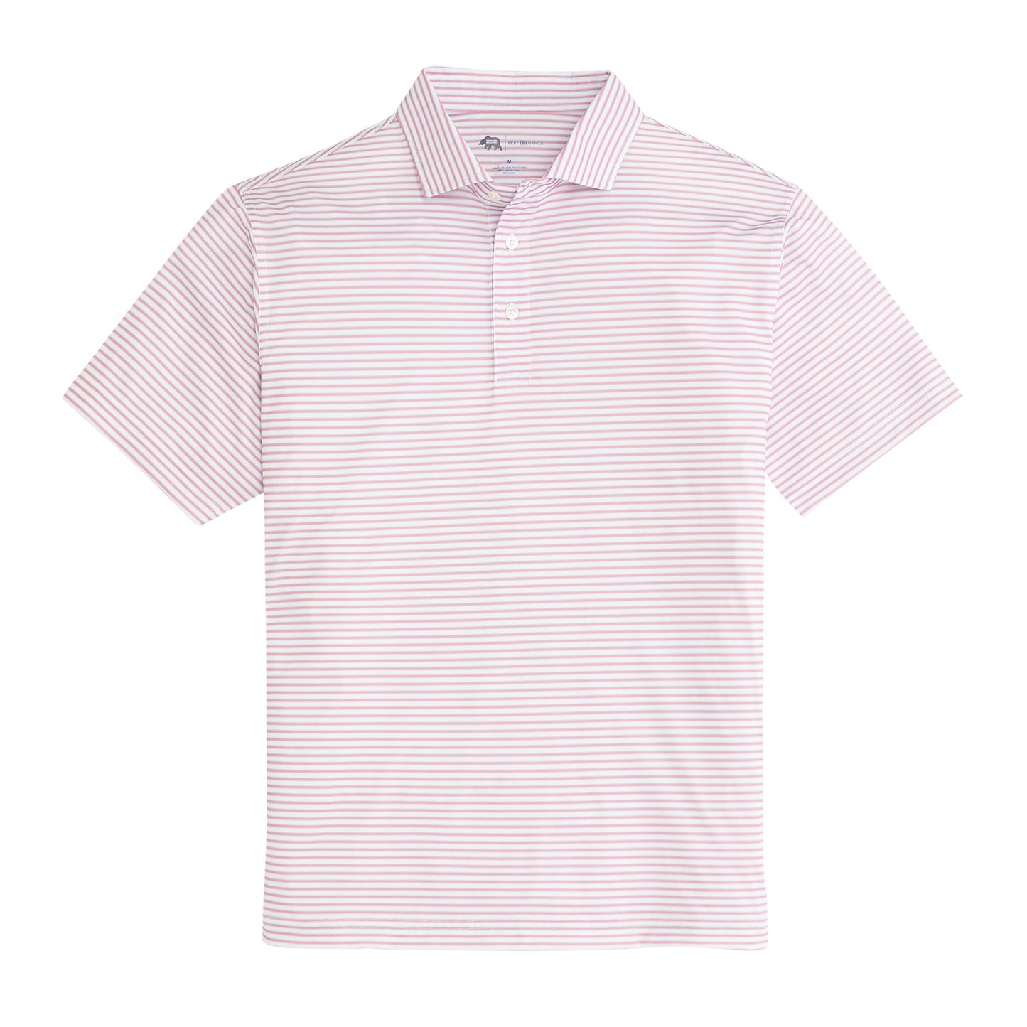 Onward Reserve Guide Stripe Performance Pique Polo- Flamingo Plume