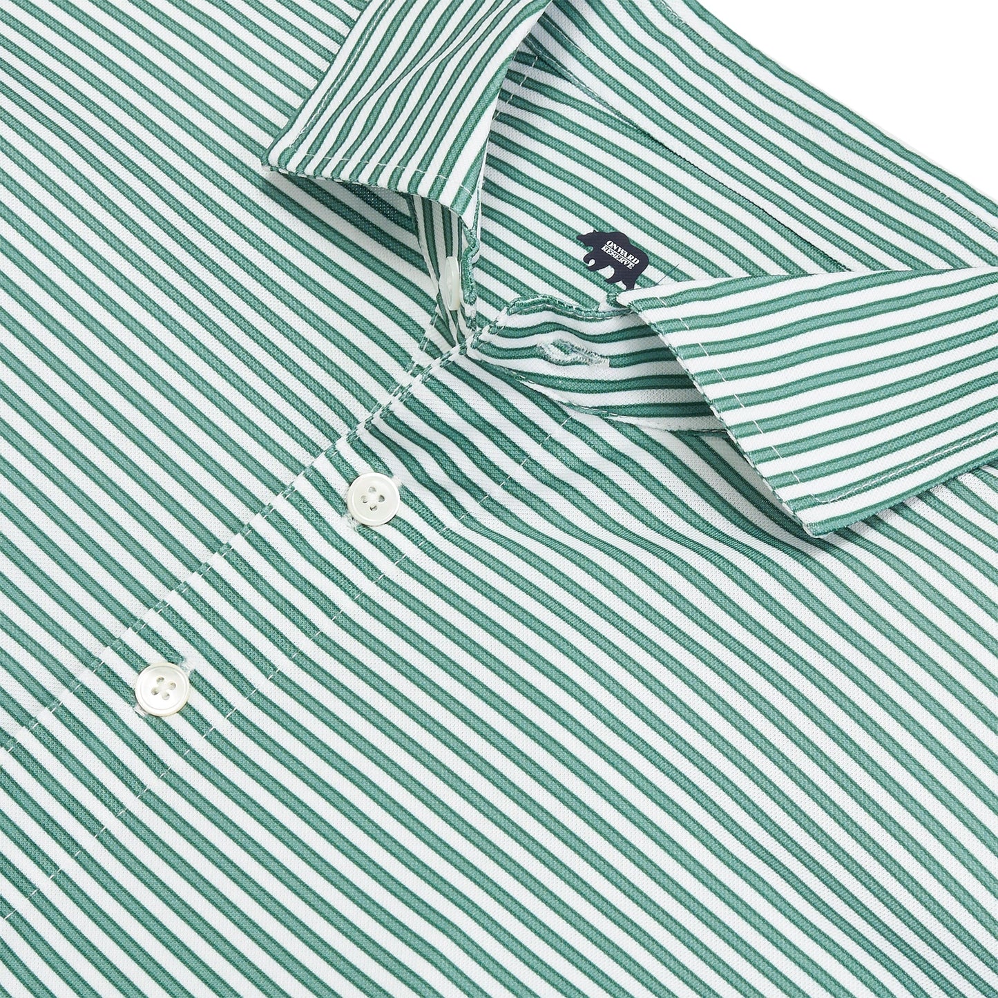 Onward Reserve Guide Stripe Performance Pique Polo- Mallard Green