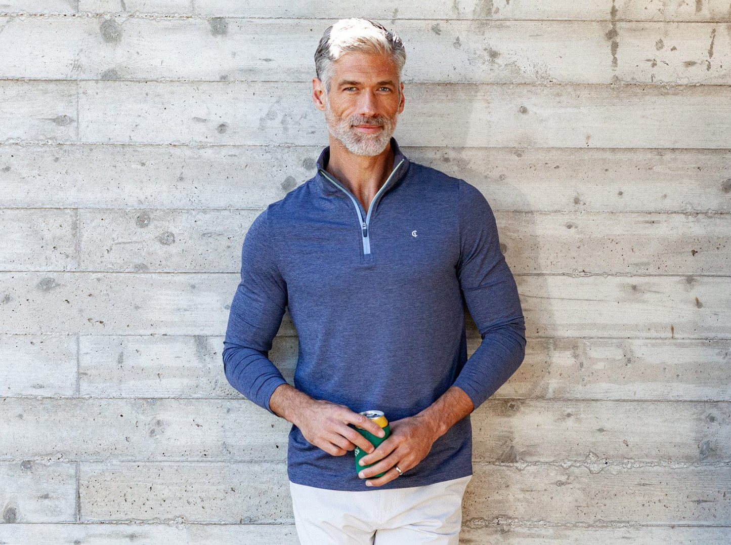 Criquet Feather Performance Pullover- Heather Navy