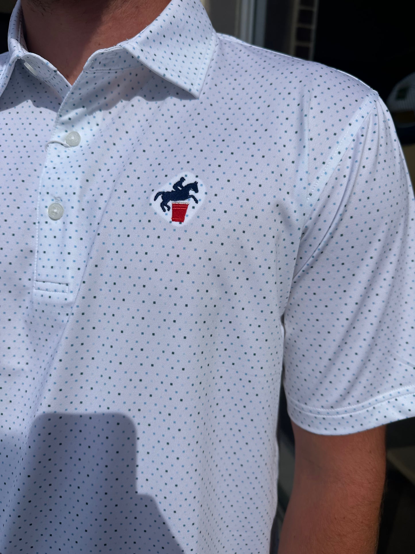 GenTeal Unbridled Spirits Printed Performance Polo - Blue