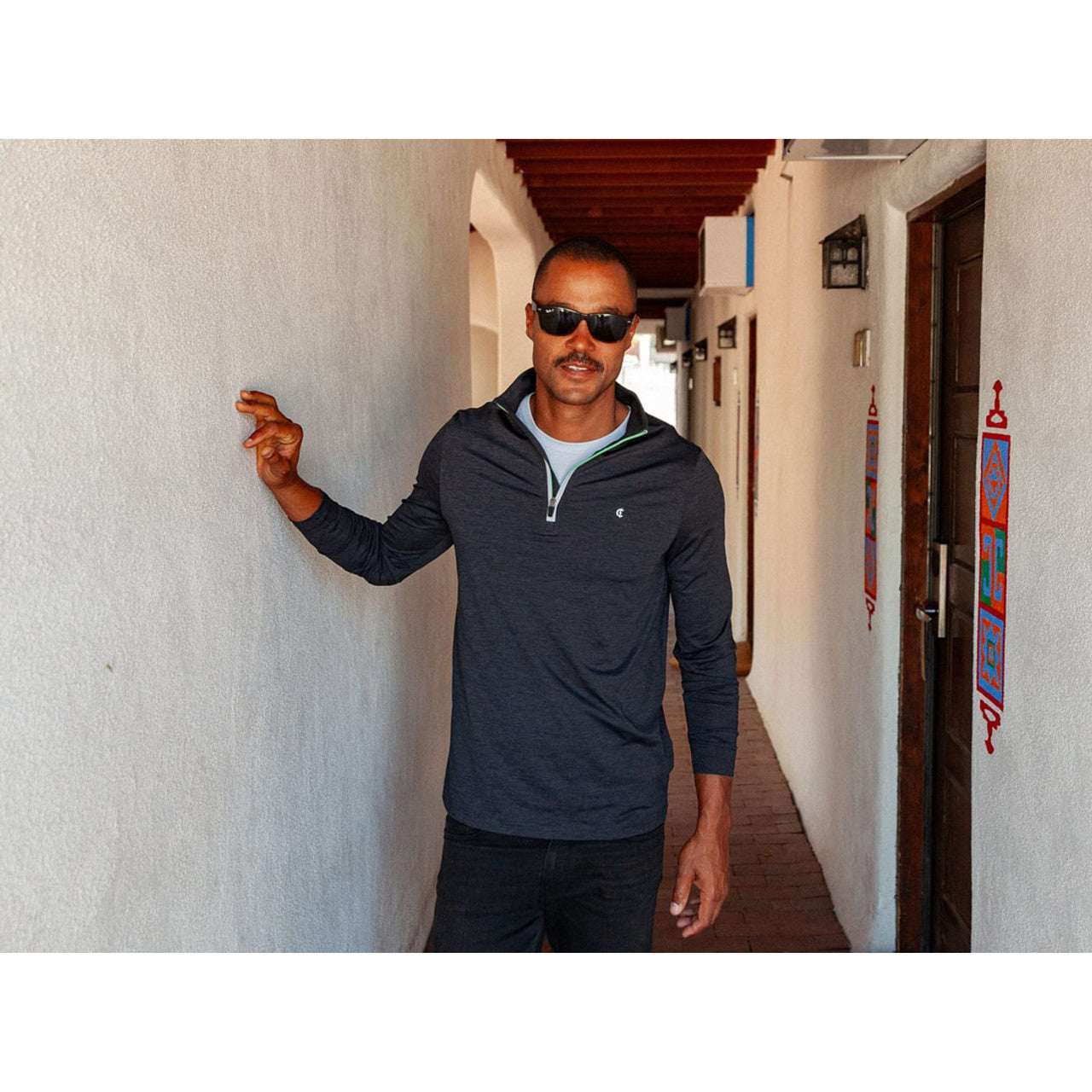 Criquet Feather Performance Pullover- Heather Black