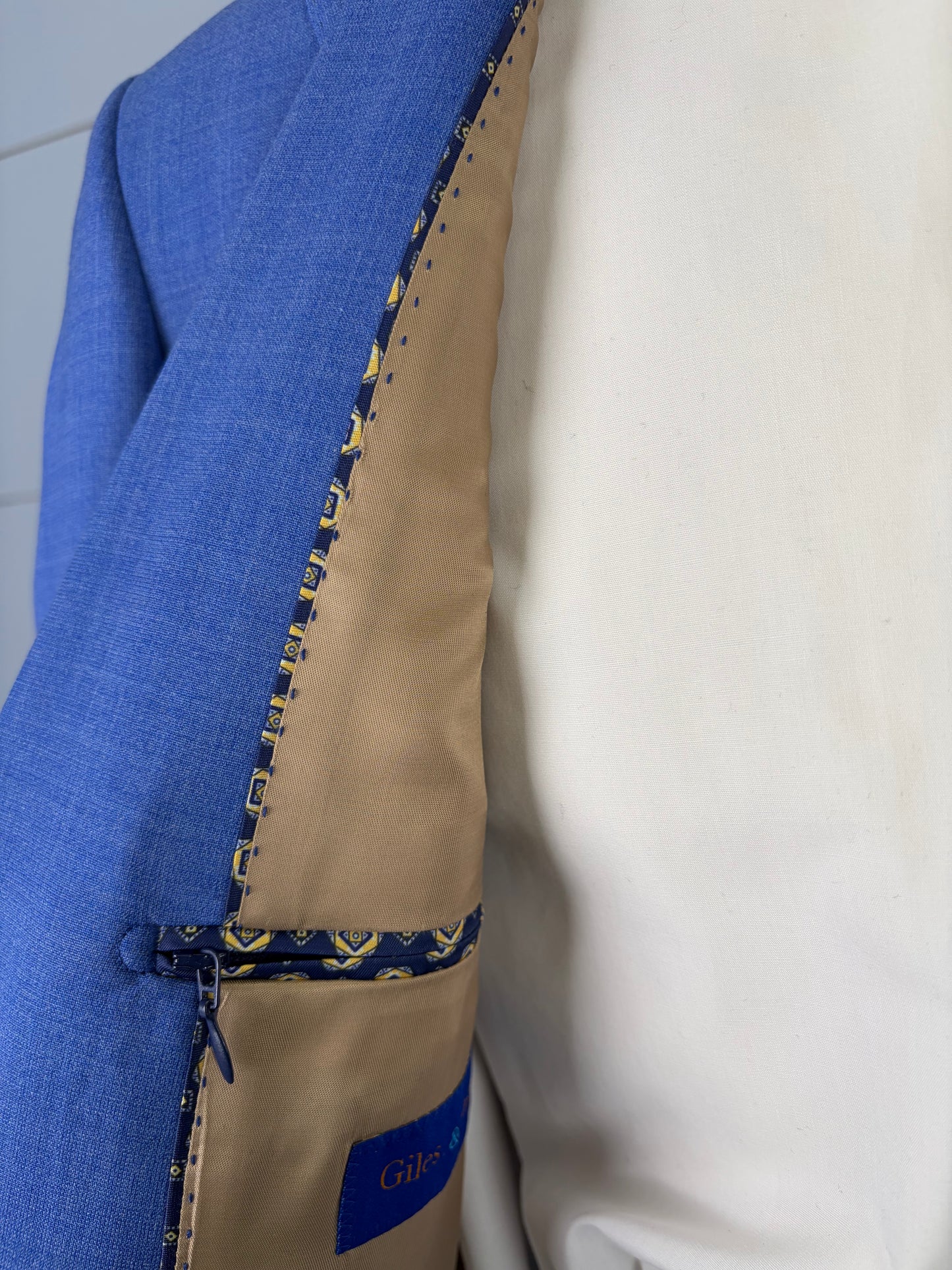 Giles & Jasper Modern Suit Coat & Flat Front Pant - Bermuda Blue