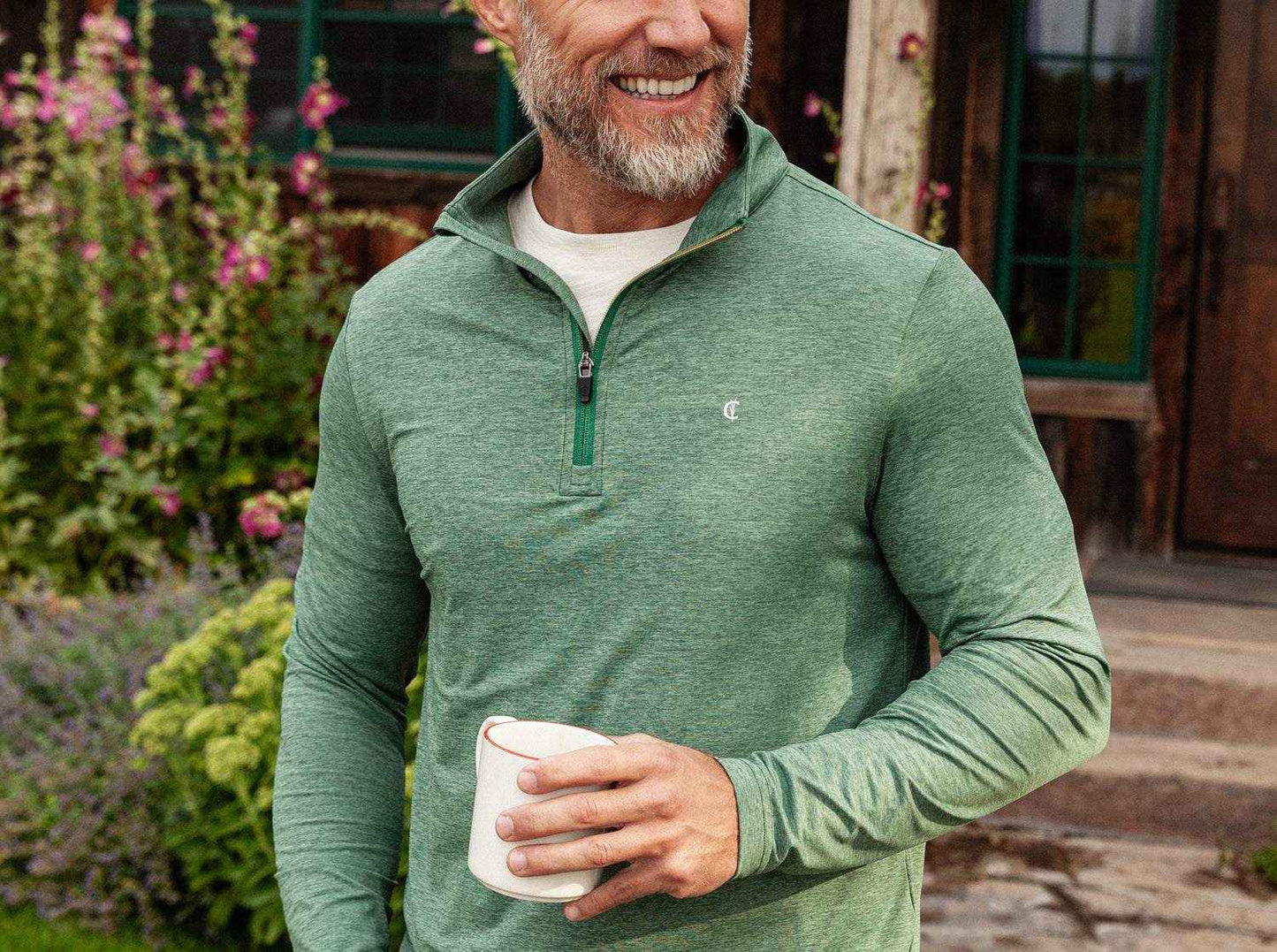 Criquet Feather Performance Pullover- Heather Forest