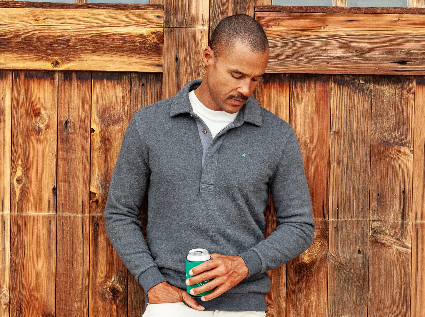 Criquet Terry Collared Sweatshirt - Smokeshow
