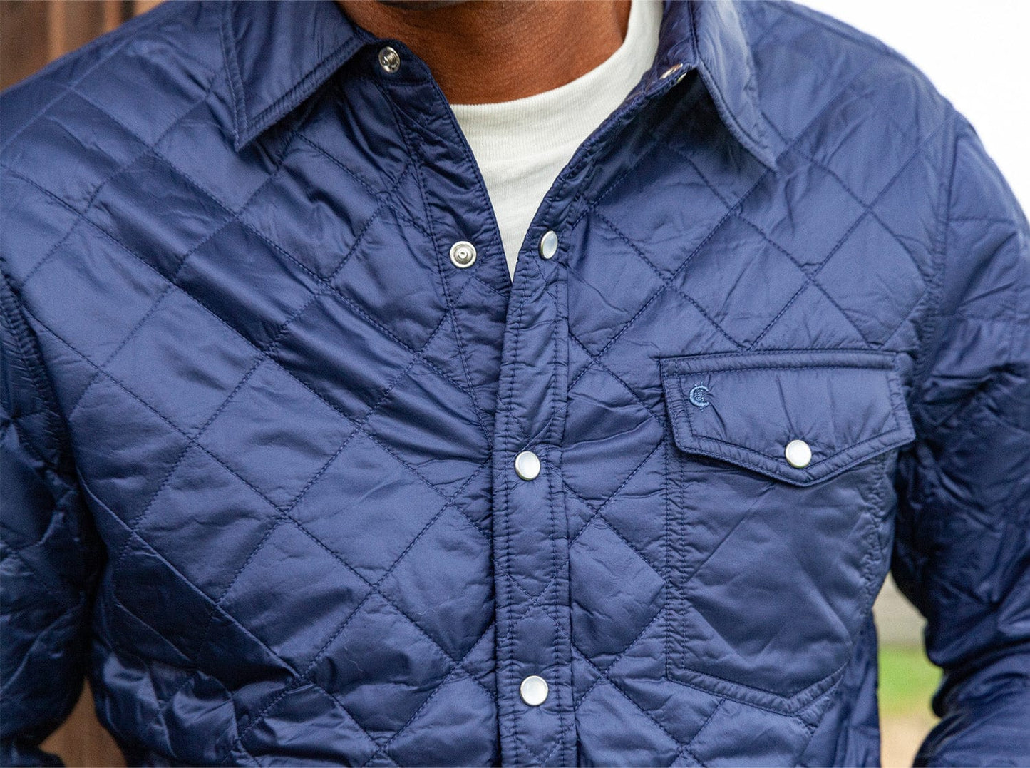 Criquet Quilted Shacket - Navy