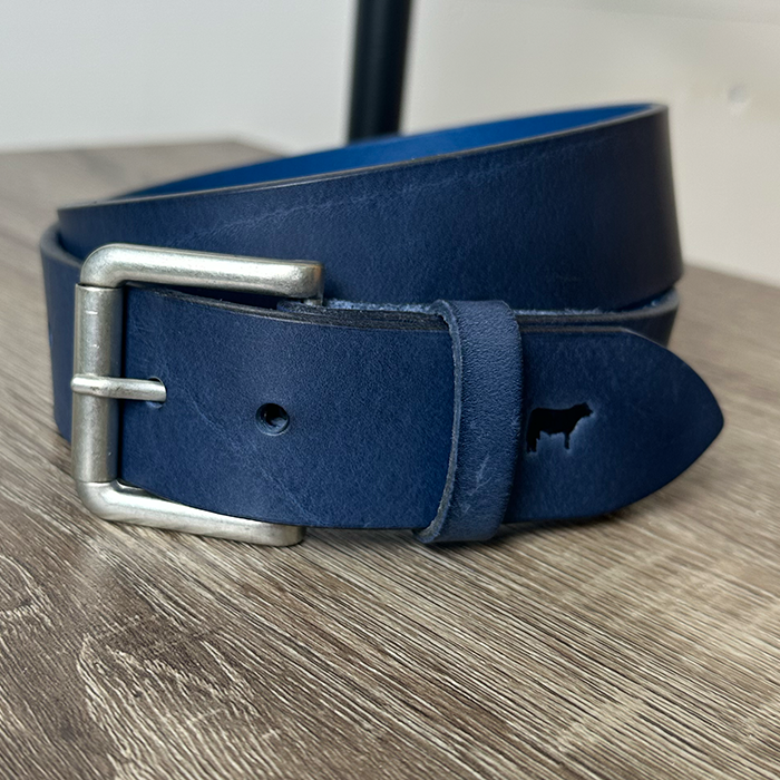 Jelly Bean Leather Belt - Blueberry